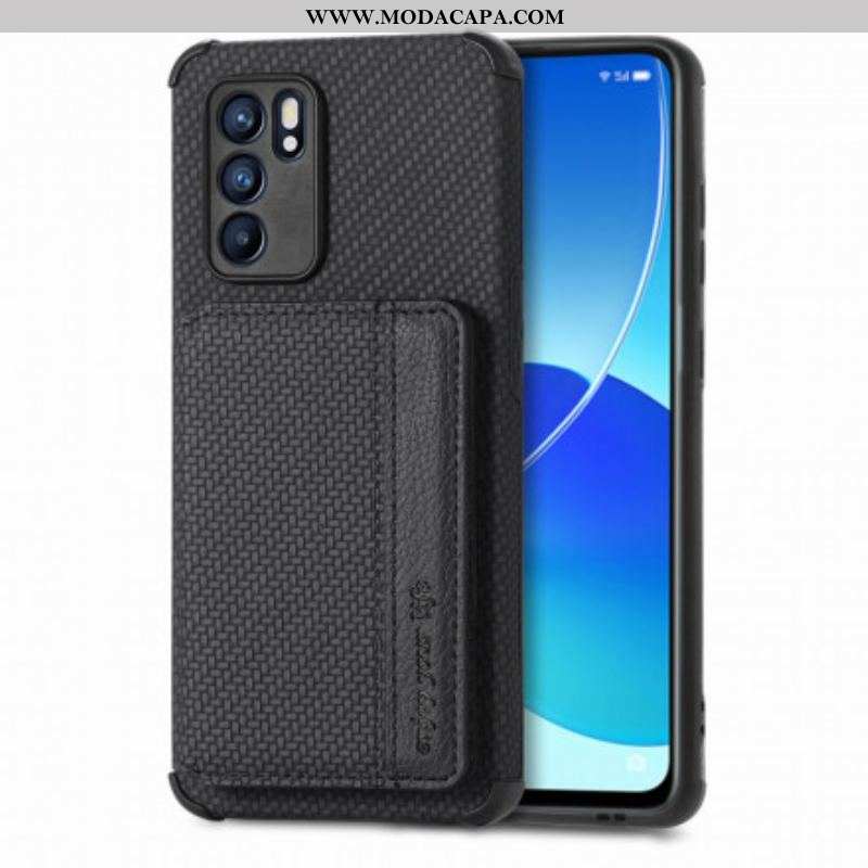 Capa Para Oppo Reno 6 5G Suporte Para Cartão Rfid