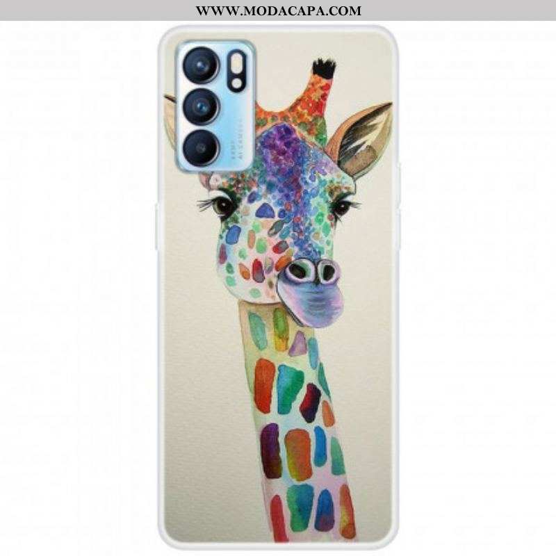 Capa Para Oppo Reno 6 5G Girafa Colorida