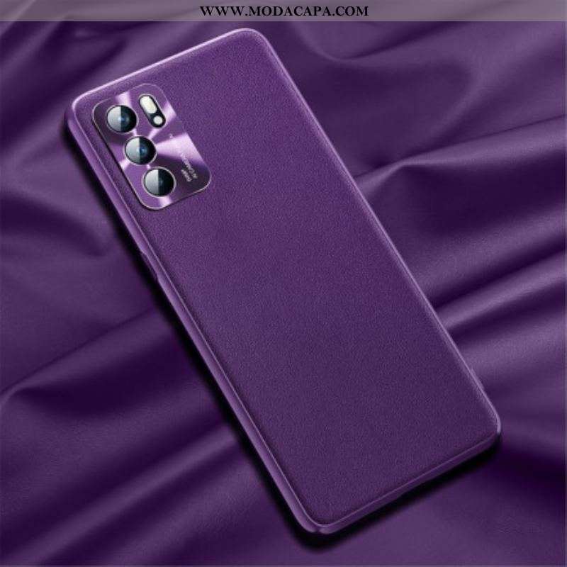 Capa Para Oppo Reno 6 5G Efeito Couro Prestígio