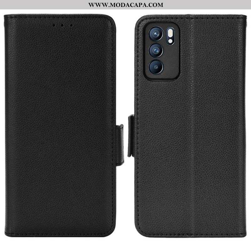 Capa Flip Para Oppo Reno 6 5G De Couro Aba Dupla Novas Cores