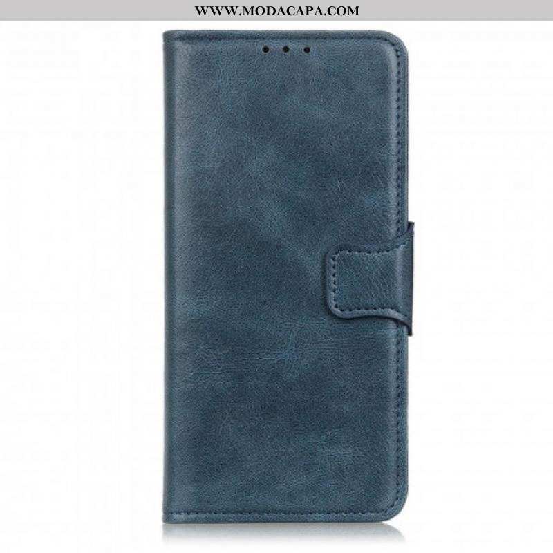 Capa Folio Para Oppo Reno 6 5G Fecho Reversível Efeito Couro