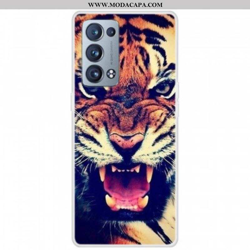 Capa Para Oppo Reno 6 Pro 5G Tigre Frontal