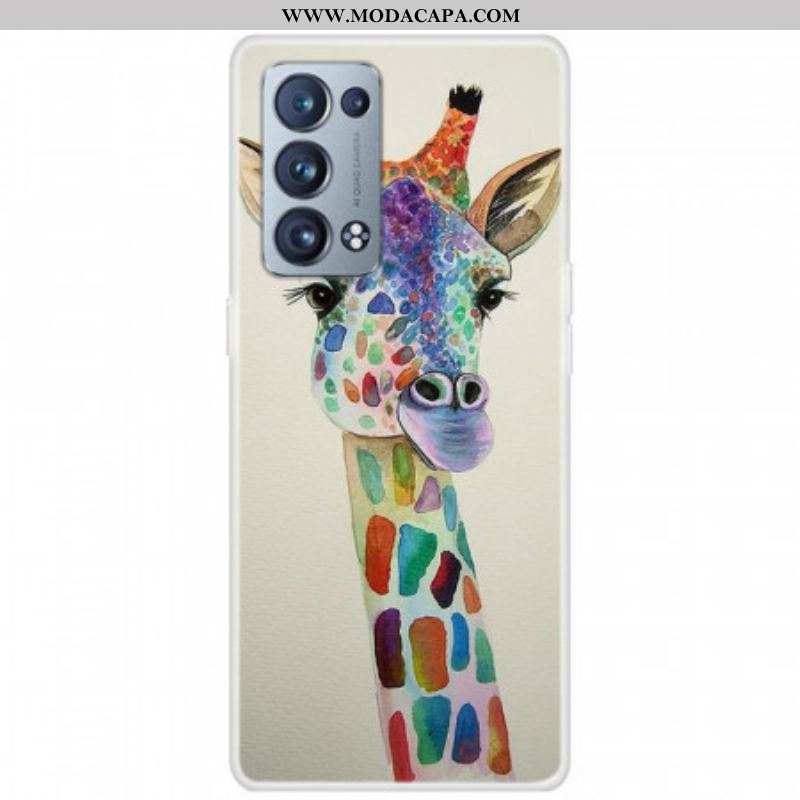 Capa Para Oppo Reno 6 Pro 5G Girafa Colorida