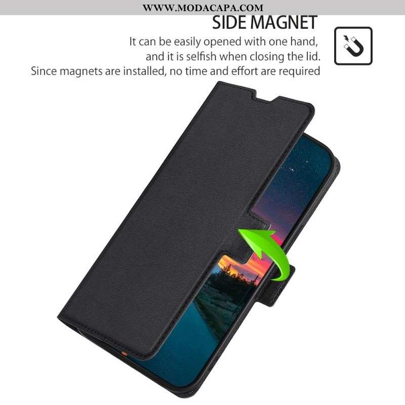 Capa Flip Para Oppo Reno 7 Fecho Duplo Finesse