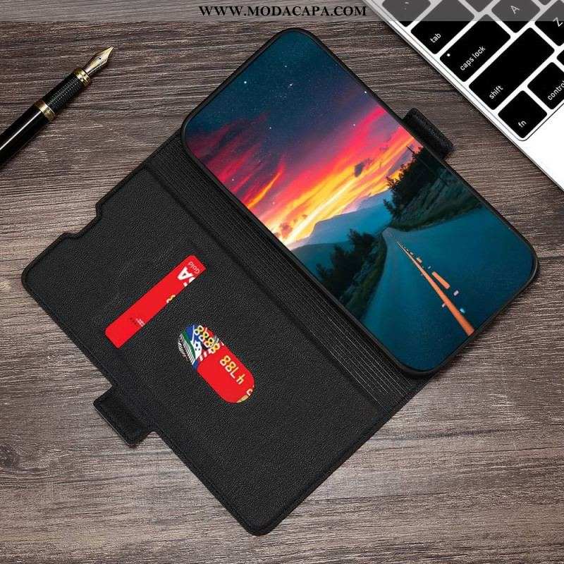 Capa Flip Para Oppo Reno 7 Fecho Duplo Finesse