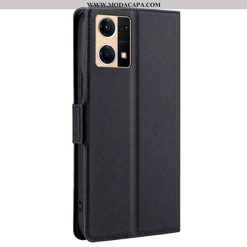 Capa Flip Para Oppo Reno 7 Fecho Duplo Finesse