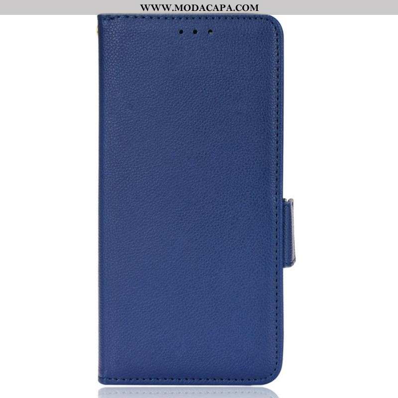 Capa Folio Para Oppo Reno 7 Estilo Tradicional De Couro Lichia