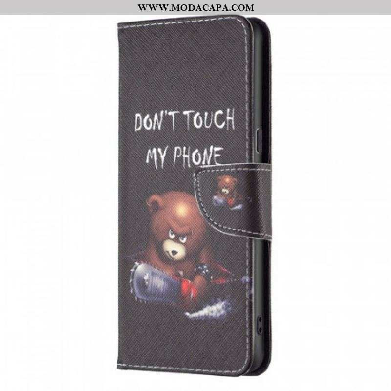 Capa De Couro Para Oppo Reno 7 Urso Perigoso