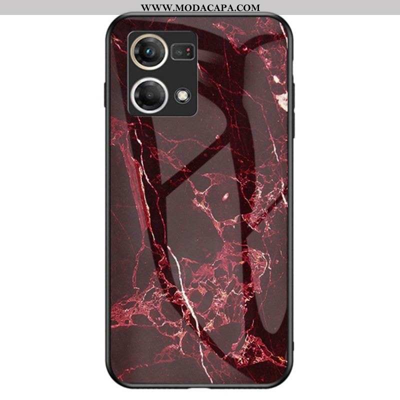 Capa Para Oppo Reno 7 Vidro Temperado De Mármore