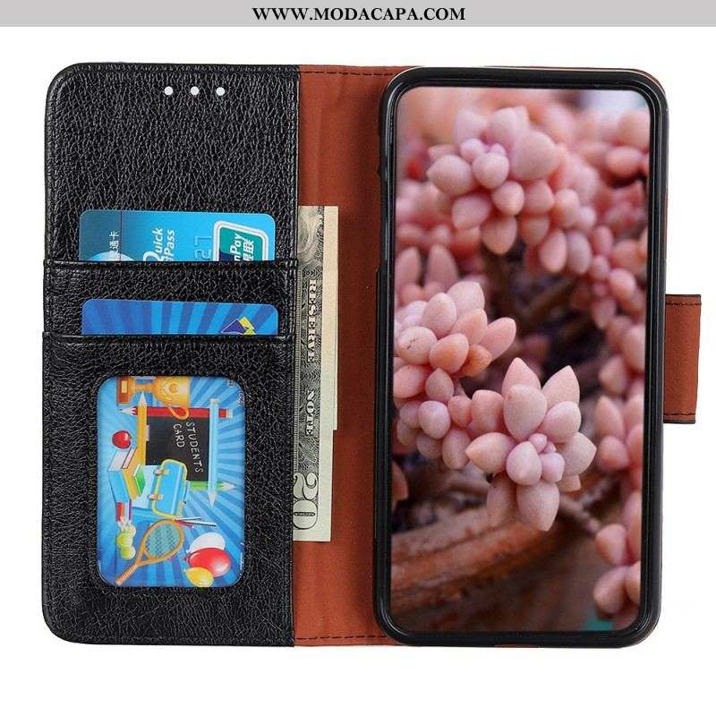 Capa De Couro Para Oppo Reno 7 Couro Nappa Dividido