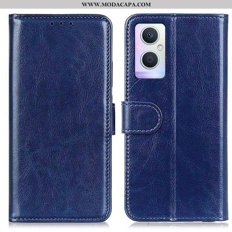 Capa Flip Para Oppo Reno 8 Lite Refinamento De Couro Sintético