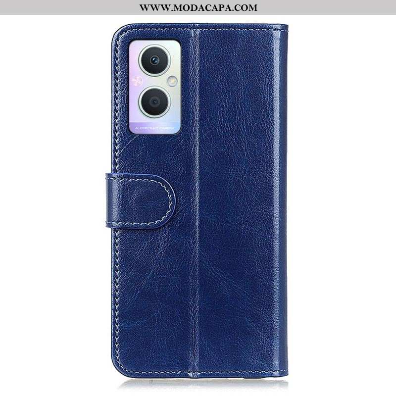 Capa Flip Para Oppo Reno 8 Lite Refinamento De Couro Sintético