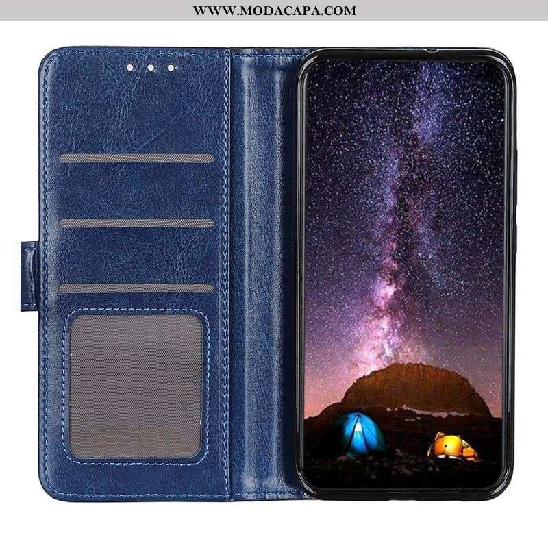 Capa Flip Para Oppo Reno 8 Lite Refinamento De Couro Sintético