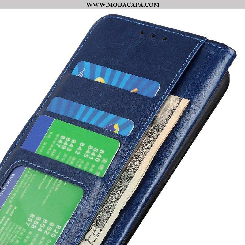 Capa Flip Para Oppo Reno 8 Lite Refinamento De Couro Sintético