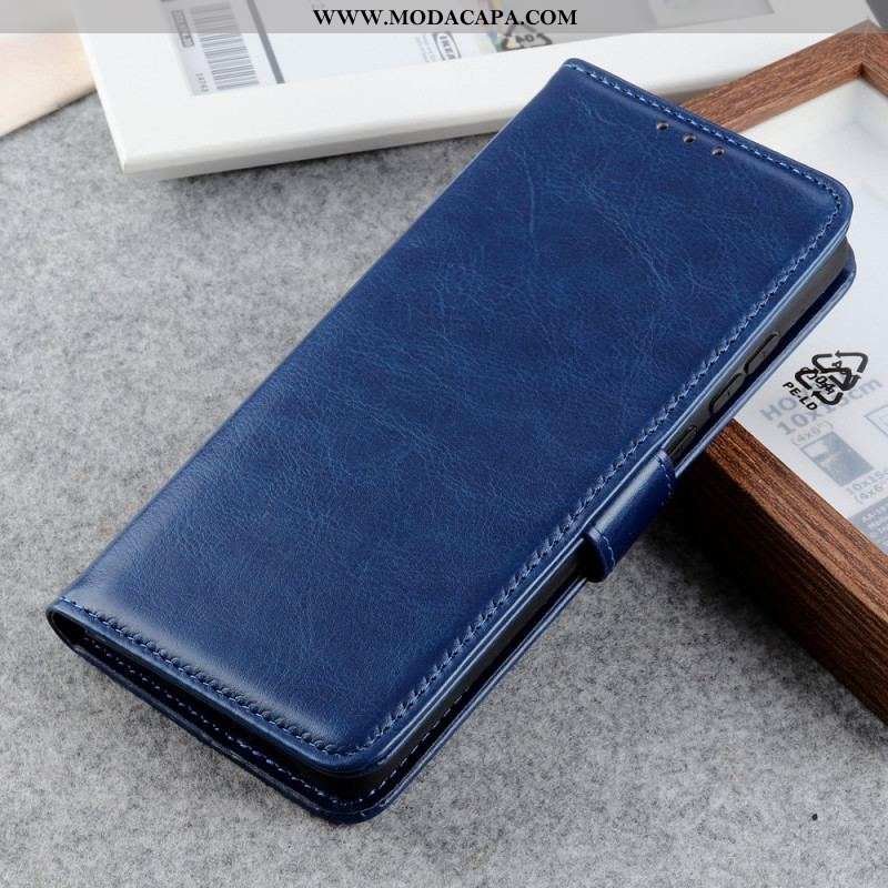 Capa Flip Para Oppo Reno 8 Lite Refinamento De Couro Sintético