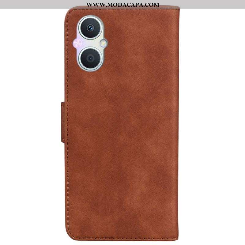 Capa De Couro Para Oppo Reno 8 Lite Borboleta