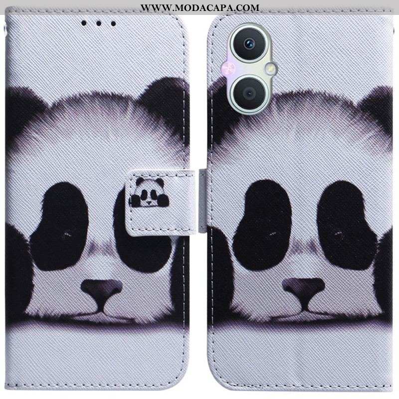 Capa Em Pele Para Oppo Reno 8 Lite Panda