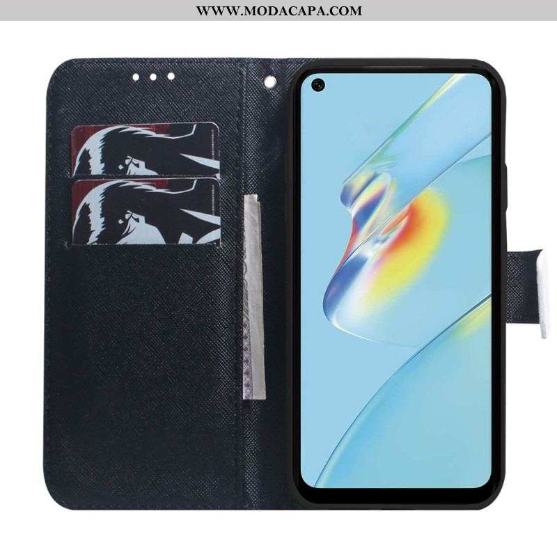 Capa Em Pele Para Oppo Reno 8 Lite Panda