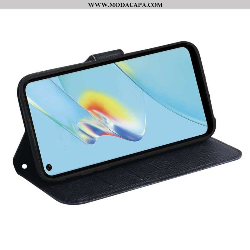 Capa Em Pele Para Oppo Reno 8 Lite Panda