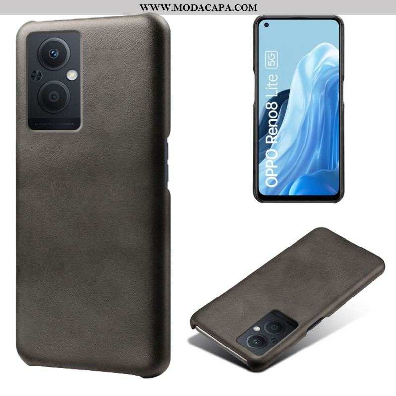 Capa Para Oppo Reno 8 Lite Efeito Couro