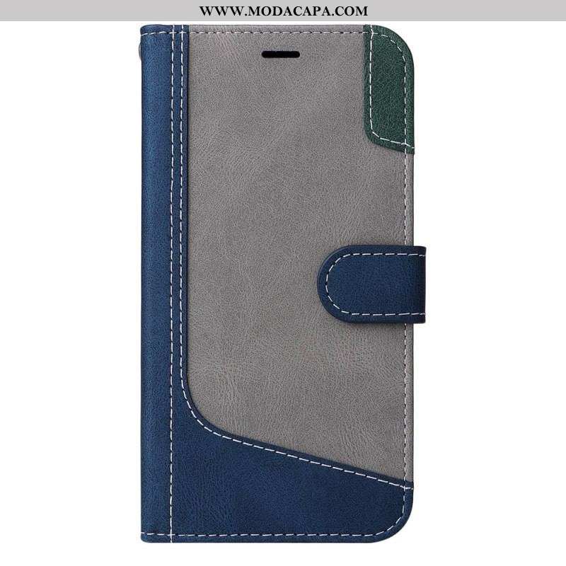 Capa Flip Para Oppo Reno 8 De Cordão Cinta Tricolor