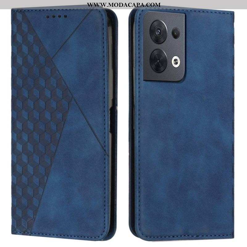 Capa De Celular Para Oppo Reno 8 Flip Estilo Cúbico