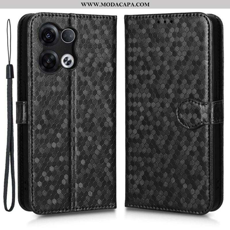 Capa Flip Para Oppo Reno 8 Pro De Cordão Design Strappy 3d