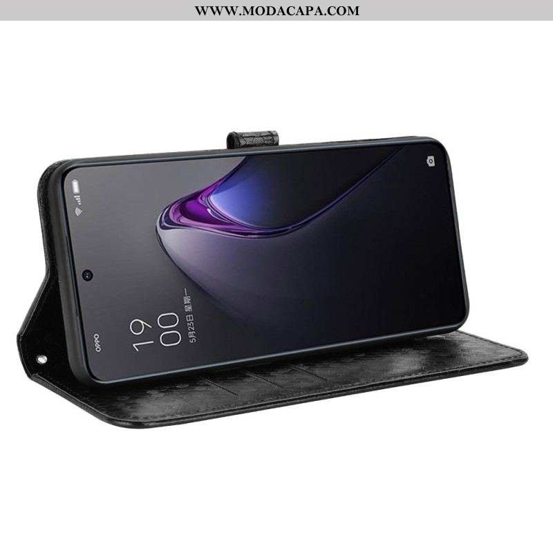 Capa Flip Para Oppo Reno 8 Pro De Cordão Design Strappy 3d