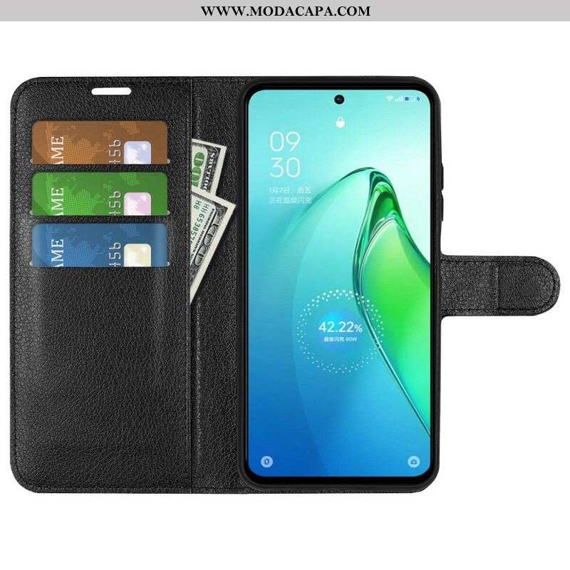 Capa De Couro Para Oppo Reno 8 Pro Clássico