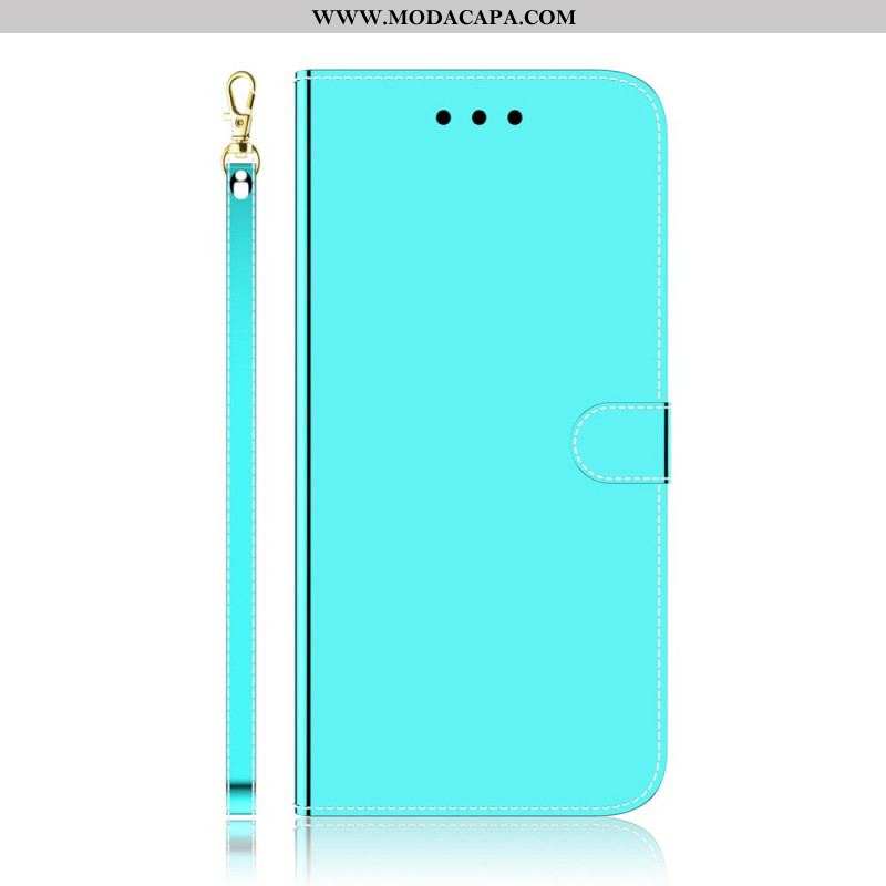 Capa Flip Para Samsung Galaxy A13 5G / A04s Capa De Espelho De Couro Sintético