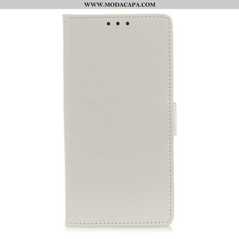 Capa De Couro Para Samsung Galaxy A13 5G / A04s Efeito Couro Brilhante Simples