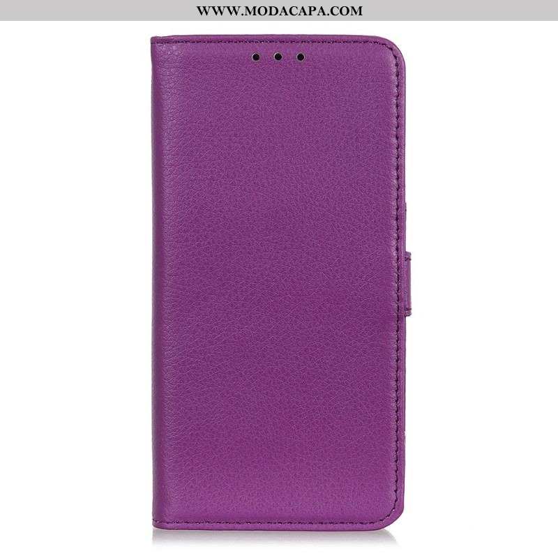 Capa Em Pele Para Samsung Galaxy A13 5G / A04s Couro Sintético De Lichia Premium