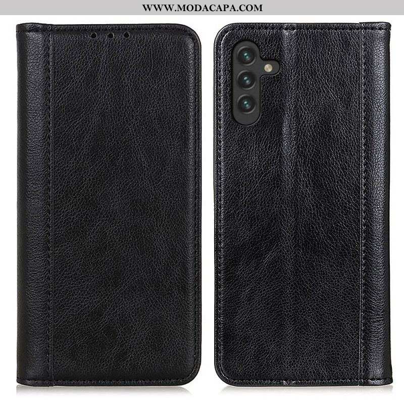 Capa De Celular Para Samsung Galaxy A13 5G / A04s Flip Couro Litchi Elegance Dividido