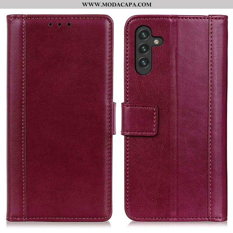 Capa De Couro Para Samsung Galaxy A13 5G / A04s Estilo Couro Elegância