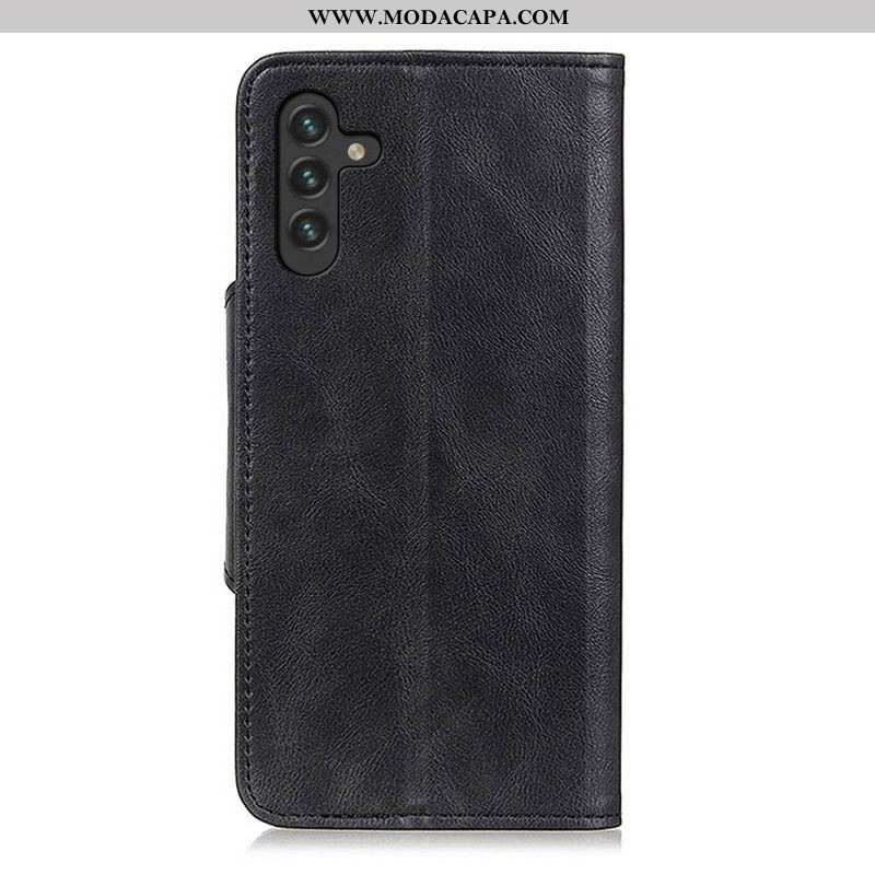 Capa De Couro Para Samsung Galaxy A13 5G / A04s Botão De Couro Falso