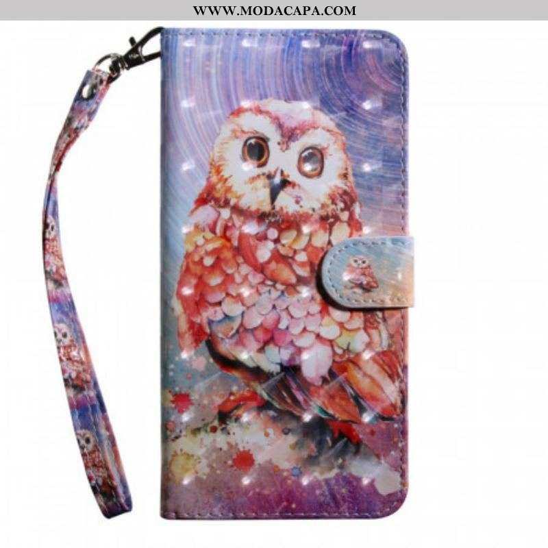 Capa Folio Para Samsung Galaxy A13 5G / A04s Coruja O Pintor