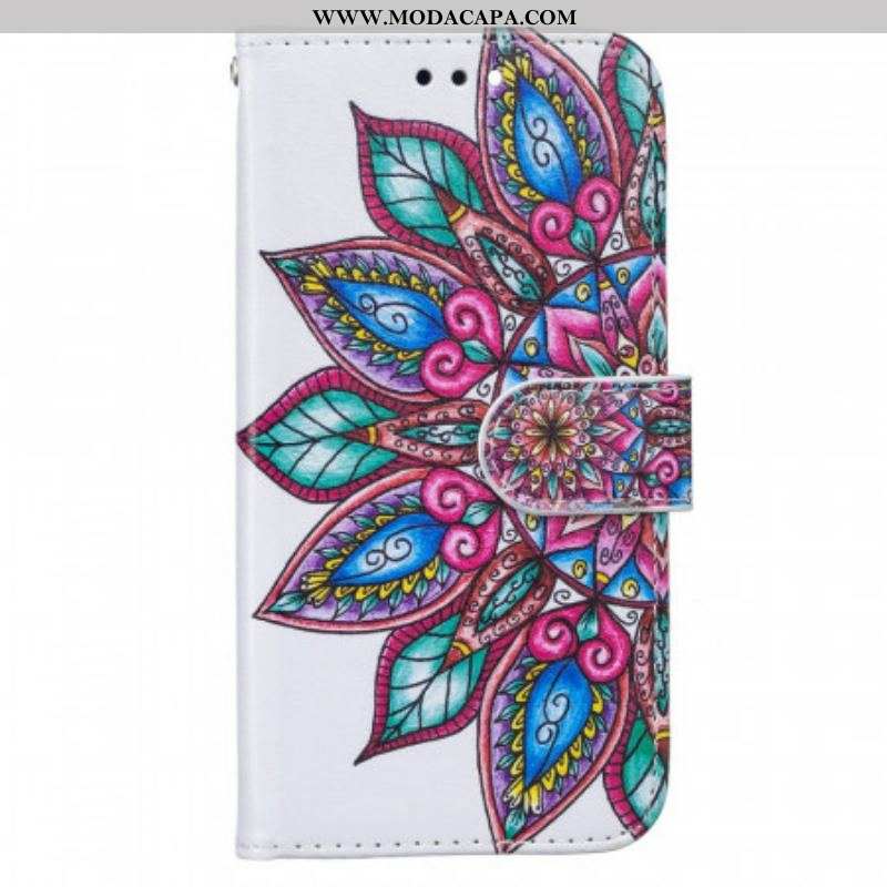 Capa Folio Para Samsung Galaxy A13 5G / A04s Mandala Desenhada