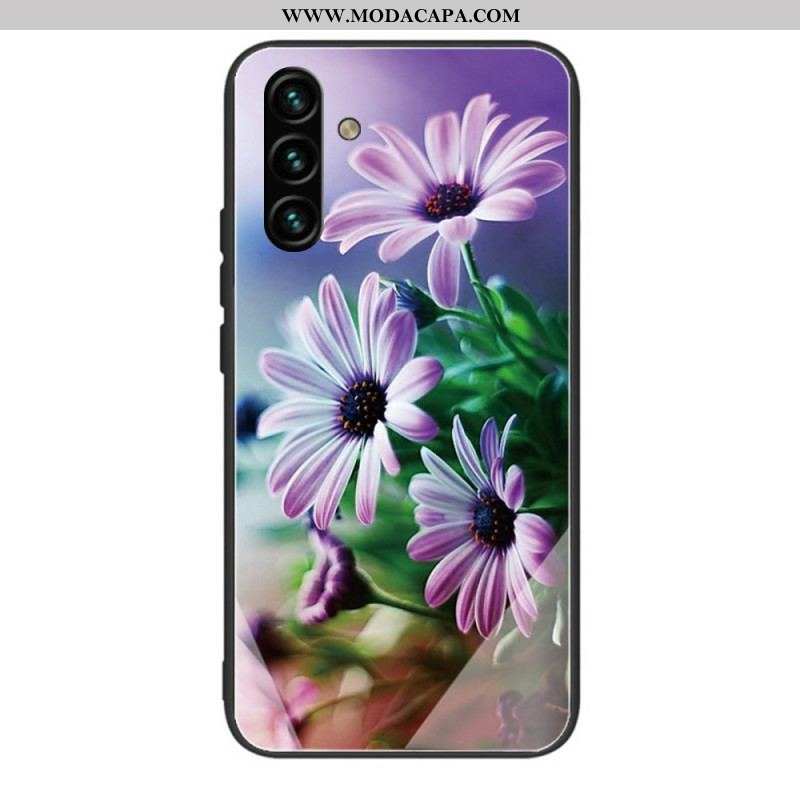 Capa De Celular Para Samsung Galaxy A13 5G / A04s Flores De Vidro Temperado