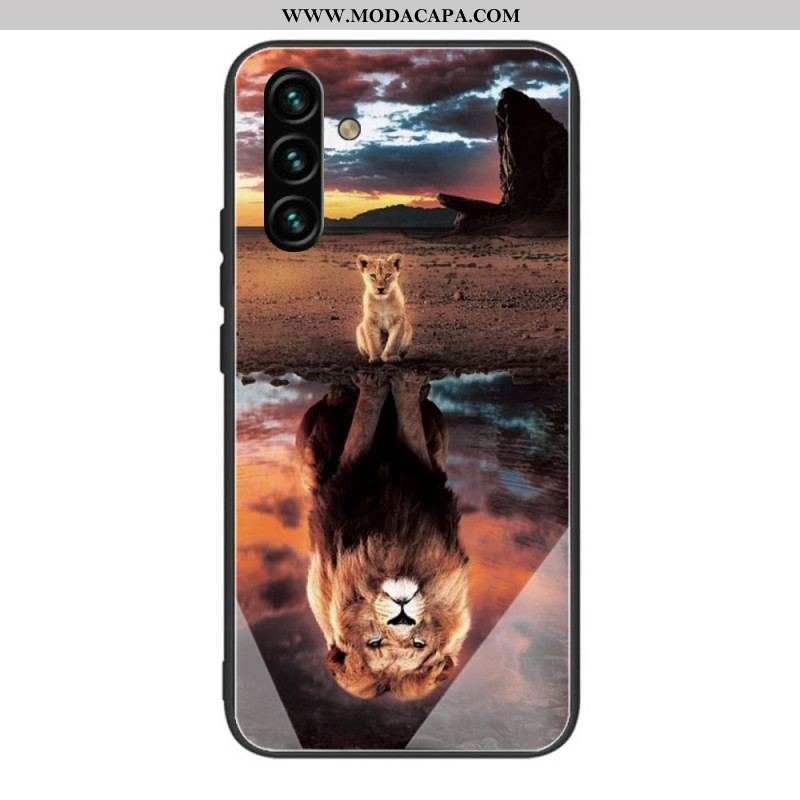 Capa Para Samsung Galaxy A13 5G / A04s Vidro Temperado Do Sonho Do Filhote De Leão