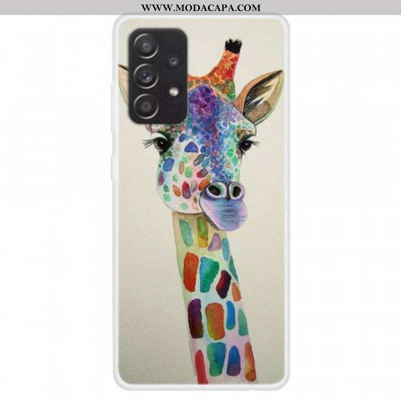 Capa Para Samsung Galaxy A13 Girafa Colorida