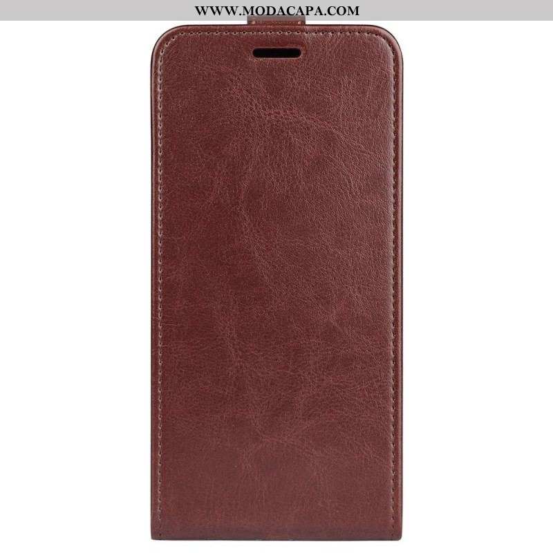 Capa De Couro Para Samsung Galaxy A13 Flip Efeito De Couro Com Aba Vertical