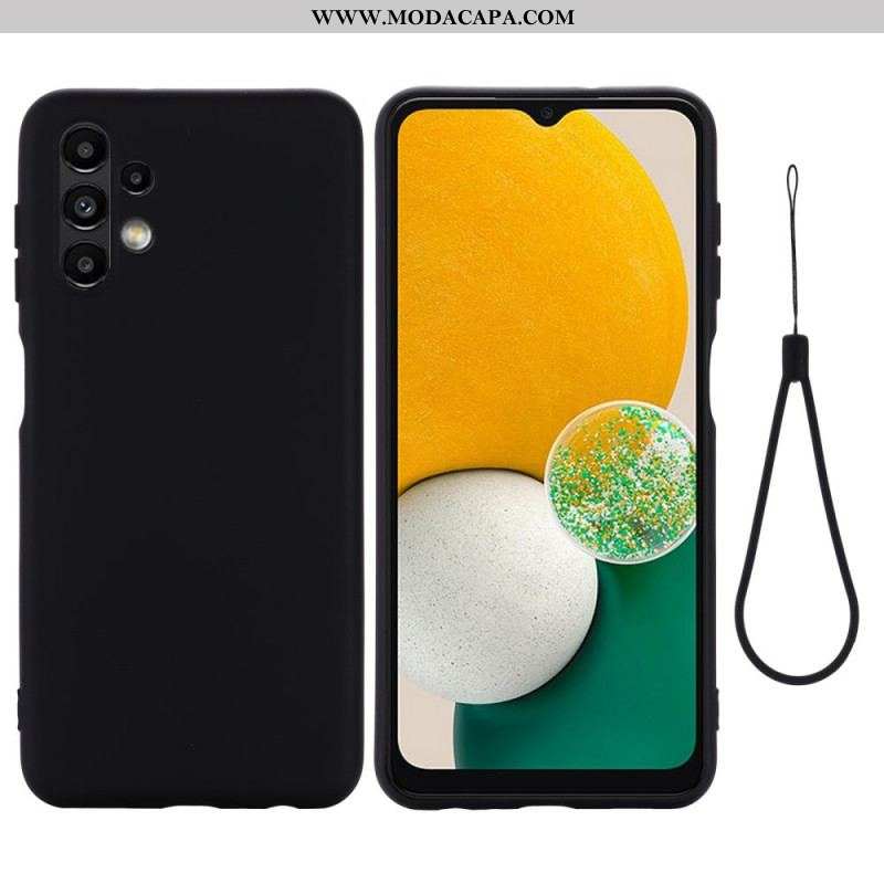 Capa Para Samsung Galaxy A13 Silicone Líquido Com Cordão