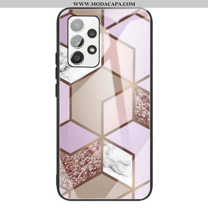 Capa Para Samsung Galaxy A13 Geometria Mármore Vidro Temperado