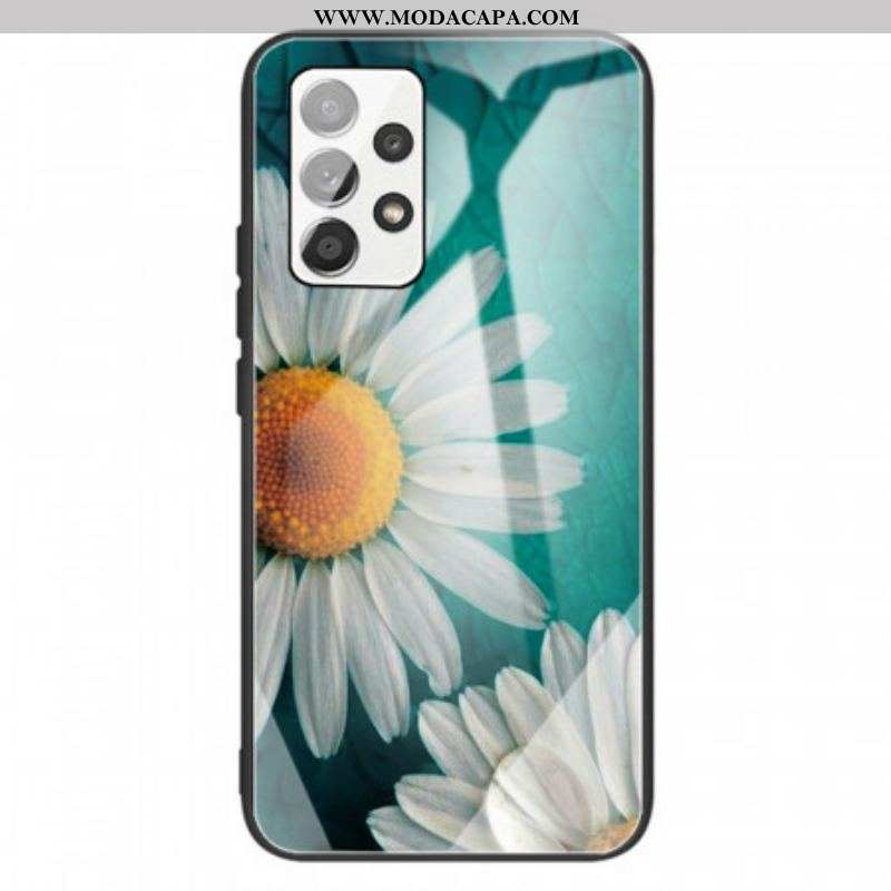 Capa Para Samsung Galaxy A13 Vidro Temperado Margarida