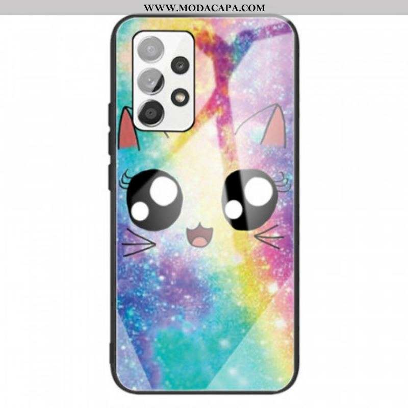 Capa Para Samsung Galaxy A13 Gato De Vidro Temperado