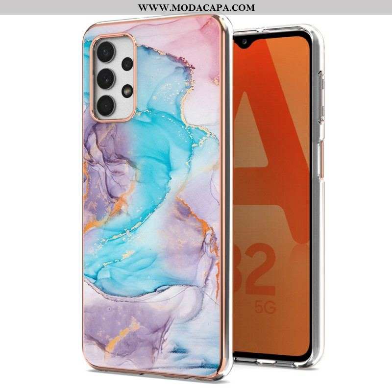 Capa De Celular Para Samsung Galaxy A13 Mármore Aquarela