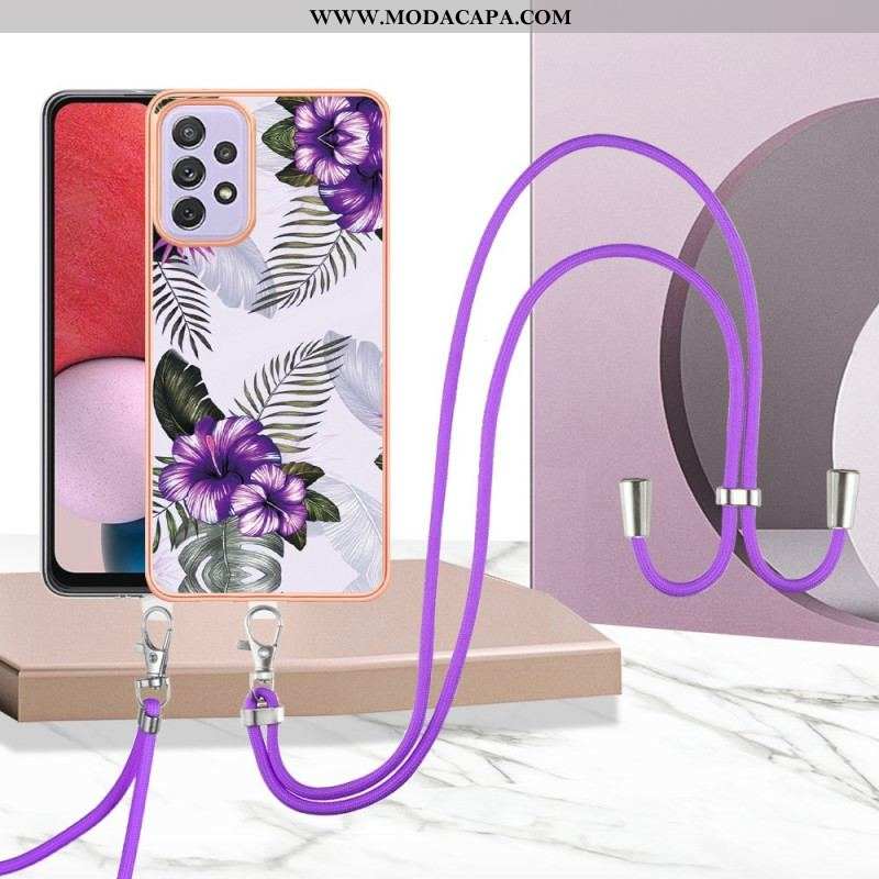 Capa Para Samsung Galaxy A13 De celular Com Cordão De Flor