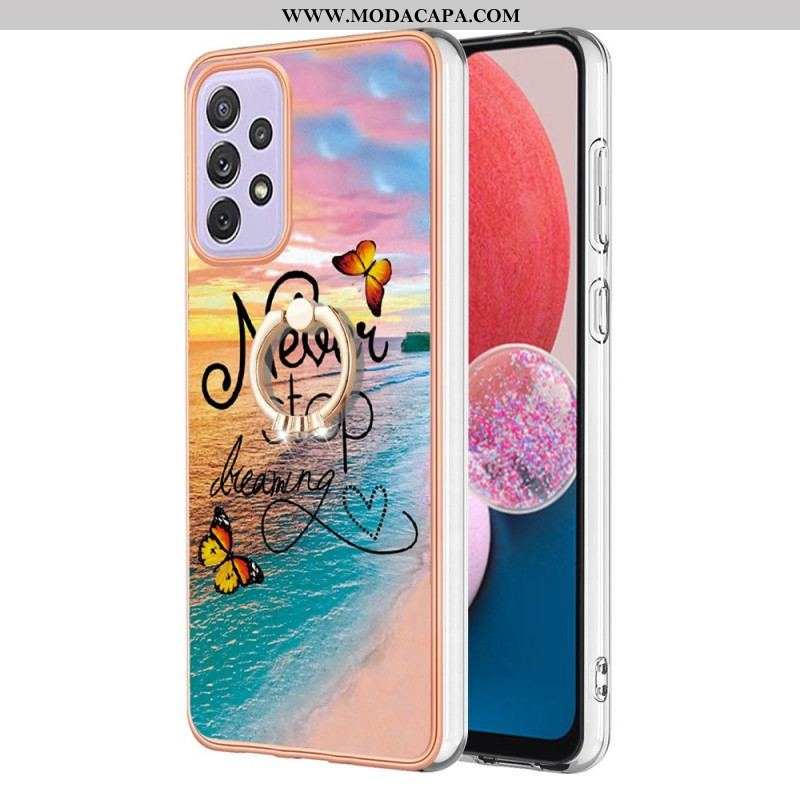 Capa Para Samsung Galaxy A13 Suporte De Anel Nunca Pare De Sonhar