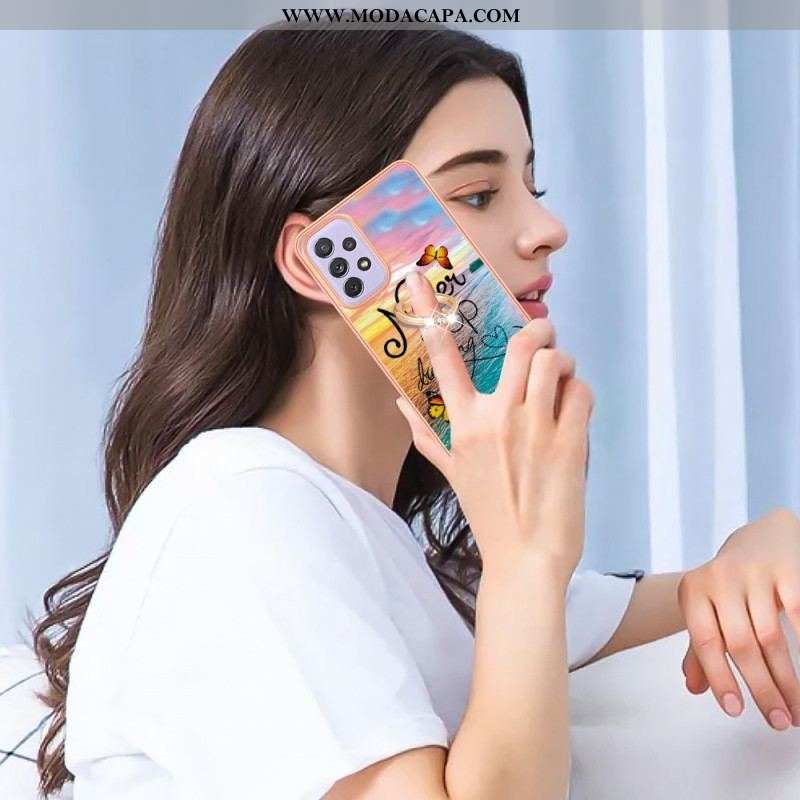 Capa Para Samsung Galaxy A13 Suporte De Anel Nunca Pare De Sonhar