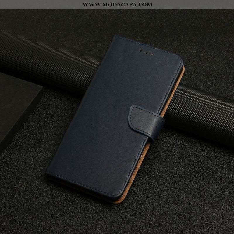 Capa Folio Para Samsung Galaxy A13 Couro Napa Genuíno